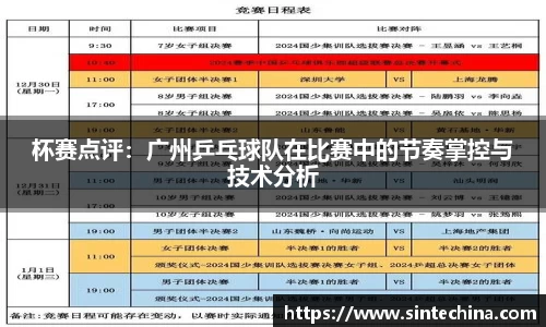 杯赛点评：广州乒乓球队在比赛中的节奏掌控与技术分析