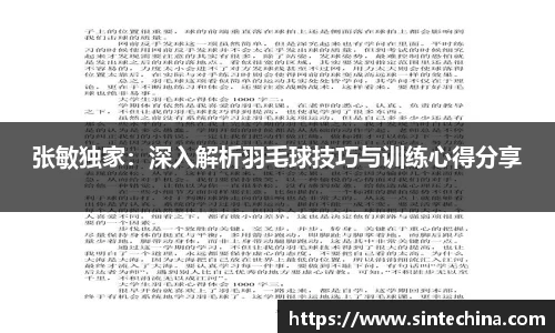 张敏独家：深入解析羽毛球技巧与训练心得分享